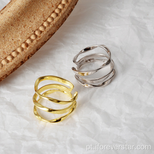 Silver Silver 925 Anéis As mulheres anéis banhados a ouro